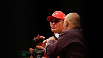 PHOENIX, AZ - DECEMBER 13: Junior dos Santos exits the octagon after defeating Stipe Miocic (not pictured) by unanimous decision in their heavyweight bout during the UFC Fight Night event at the at U.S. Airways Center on December 13, 2014 in Phoenix, Arizona. (Photo by Christian Petersen/Getty Images)