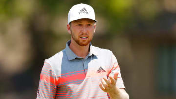 HILTON HEAD ISLAND, SOUTH CAROLINA - JUNE 20: Daniel Berger of the United States reacts on the 17th green during the third round of the RBC Heritage on June 20, 2020 at Harbour Town Golf Links in Hilton Head Island, South Carolina. (Photo by Kevin C. Cox/Getty Images)