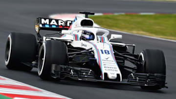 MONTMELO, SPAIN - FEBRUARY 26: Lance Stroll of Canada driving the (18) Williams Martini Racing FW41 Mercedes on track during day one of F1 Winter Testing at Circuit de Catalunya on February 26, 2018 in Montmelo, Spain. (Photo by Patrik Lundin/Getty Images)