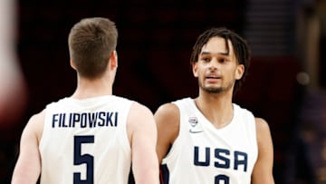 Duke basketball freshmen Dereck Lively II and Kyle Filipowski (Photo by Steph Chambers/Getty Images)