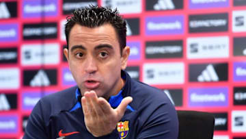 Barcelona coach Xavi will need his forward players to be more clinical against Real Madrid. (Photo by Pau BARRENA / AFP) (Photo by PAU BARRENA/AFP via Getty Images)