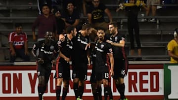 Sep 16, 2016; Chicago, IL, USA; D.C. United defender Bobby Boswell (32) reacts after scoring a goal during the second half at Toyota Park. The Chicago Fire and D.C. United end in a draw 2-2. Mandatory Credit: Mike DiNovo-USA TODAY Sports