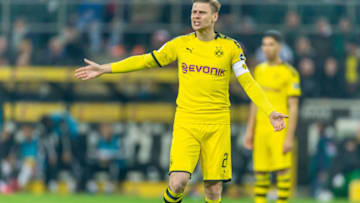 MOENCHENGLADBACH, GERMANY - MARCH 07: (BILD ZEITUNG OUT) Lukasz Piszczek of Borussia Dortmund looks on during the Bundesliga match between Borussia Moenchengladbach and Borussia Dortmund at Borussia-Park on March 7, 2020 in Moenchengladbach, Germany. (Photo by Mario Hommes/DeFodi Images via Getty Images)