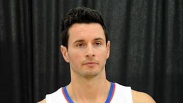 Jul 10, 2013; Playa Vista, CA, USA; L-R: Los Angeles Clippers guard J.J. Redick poses for a photo at today