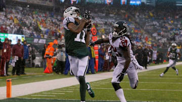 EAST RUTHERFORD, NJ - OCTOBER 29: Wide receiver Robby Anderson (Photo by Ed Mulholland/Getty Images)