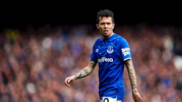 LIVERPOOL, ENGLAND - OCTOBER 19: Bernard of Everton during the Premier League match between Everton FC and West Ham United at Goodison Park on October 19, 2019 in Liverpool, United Kingdom. (Photo by Robbie Jay Barratt - AMA/Getty Images)