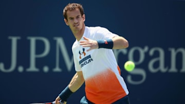 NEW YORK, NY - AUGUST 26: Andy Murray of Great Britian in action during a practice session prior to the US Open Tennis Championships at USTA Billie Jean King National Tennis Center on August 26, 2017 in New York City. (Photo by Clive Brunskill/Getty Images)