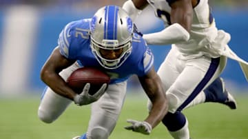 DETROIT, MI - DECEMBER 02: Bruce Ellington #12 of the Detroit Lions fights for yardage against the Los Angeles Rams during the first halfat Ford Field on December 2, 2018 in Detroit, Michigan. (Photo by Gregory Shamus/Getty Images)