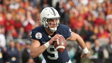 PASADENA, CA - JANUARY 02: Quarterback Trace McSorley #9 of the Penn State Nittany Lions looks to pass the ball against the USC Trojans during the 2017 Rose Bowl Game presented by Northwestern Mutual at the Rose Bowl on January 2, 2017 in Pasadena, California. (Photo by Stephen Dunn/Getty Images)