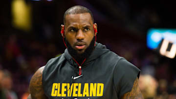 CLEVELAND, OH - NOVEMBER 17: LeBron James #23 of the Cleveland Cavaliers warms up prior to the game against the LA Clippers at Quicken Loans Arena on November 17, 2017 in Cleveland, Ohio. NOTE TO USER: User expressly acknowledges and agrees that, by downloading and/or using this photograph, user is consenting to the terms and conditions of the Getty Images License Agreement. (Photo by Jason Miller/Getty Images)