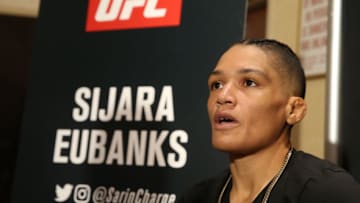 NEW YORK, NY - NOVEMBER 1: Sijara Eubanks interacts with media during the UFC 230 ultimate media day at New York Marriott Marquis on November 1, 2018 in New York City. (Photo by Ed Mulholland/Zuffa LLC/Zuffa LLC via Getty Images)