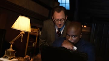 "3 Stars" -- After a high-strung theater producer's behavior turns from demanding to what is believed to be demonic, Kristen, David and Ben are called in to assess the situation. Also, Kristen discredits her DA office successor and nemesis, Leland Townsend, before he can ruin a 17-year-old boy's life, on of EVIL, Thursday, Oct. 10 (10:00-11:00 PM, ET/PT) on the CBS Television Network. Pictured (l-r) Michael Emerson as Leland Townsend and Mike Colter as David Acosta Photo: Jeff Neumann /CBS ©2019 CBS Broadcasting, Inc. All Rights Reserved
