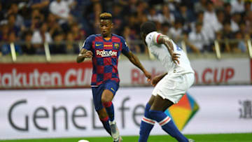 SAITAMA, JAPAN - JULY 23: Jean Clair Todibo of Barcelona in action during the preseason friendly match between Barcelona and Chelsea at the Saitama Stadium on July 23, 2019 in Saitama, Japan. (Photo by Atsushi Tomura/Getty Images)