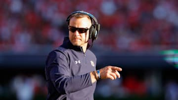 Auburn footballATHENS, GA - OCTOBER 08: Head coach Bryan Harsin of the Auburn Tigers looks on in the second half against the Georgia Bulldogs at Sanford Stadium on October 8, 2022 in Athens, Georgia. (Photo by Todd Kirkland/Getty Images)