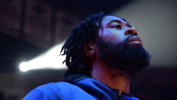 LOS ANGELES, CA - DECEMBER 26: DeAndre Jordan #6 of the LA Clippers stands for the National Anthem before the game against the Sacramento Kings on December 26, 2017 at STAPLES Center in Los Angeles, California. NOTE TO USER: User expressly acknowledges and agrees that, by downloading and/or using this Photograph, user is consenting to the terms and conditions of the Getty Images License Agreement. Mandatory Copyright Notice: Copyright 2017 NBAE (Photo by Andrew D. Bernstein/NBAE via Getty Images)
