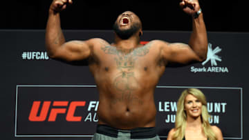 AUCKLAND, NEW ZEALAND - JUNE 10: Derrick Lewis of the United States poses on the scale during the UFC Fight Night weigh-in at Spark Arena on June 10, 2017 in Auckland, New Zealand. (Photo by Josh Hedges/Zuffa LLC/Zuffa LLC via Getty Images)