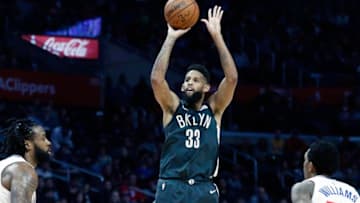 LOS ANGELES, CA - MARCH 4: Allen Crabbe #33 of the Brooklyn Nets shoots the ball against the LA Clippers on March 4, 2018 at STAPLES Center in Los Angeles, California. NOTE TO USER: User expressly acknowledges and agrees that, by downloading and/or using this photograph, user is consenting to the terms and conditions of the Getty Images License Agreement. Mandatory Copyright Notice: Copyright 2018 NBAE (Photo by Chris Elise/NBAE via Getty Images)
