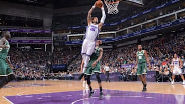 SACRAMENTO, CA - MARCH 22: Willie Cauley-Stein #00 of the Sacramento Kings dunks against the Milwaukee Bucks on March 22, 2017 at Golden 1 Center in Sacramento, California. NOTE TO USER: User expressly acknowledges and agrees that, by downloading and or using this photograph, User is consenting to the terms and conditions of the Getty Images Agreement. Mandatory Copyright Notice: Copyright 2017 NBAE (Photo by Rocky Widner/NBAE via Getty Images)