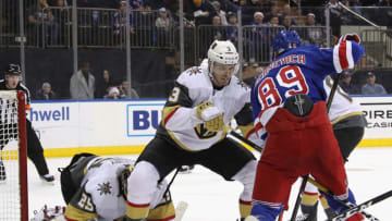 NEW YORK, NEW YORK - DECEMBER 16: Brayden McNabb #3 of the Vegas Golden Knights skates against the New York Rangers at Madison Square Garden on December 16, 2018 in New York City. The Golden Knights defeated the Rangers 4-3 in overtime. (Photo by Bruce Bennett/Getty Images)