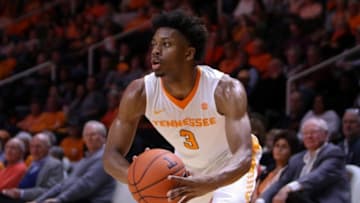 Dec 6, 2016; Knoxville, TN, USA; Tennessee Volunteers guard Robert Hubbs III (3) during the second half against the Presbyterian Blue Hose at Thompson-Boling Arena. Tennessee won 90 to 50. Mandatory Credit: Randy Sartin-USA TODAY Sports