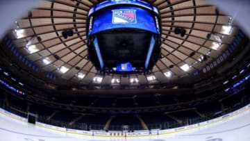 Jan 23, 2014; New York, NY, USA; A general view of the ice rink prior to the game between the New York Rangers and the St. Louis Blues at Madison Square Garden. Mandatory Credit: Joe Camporeale-USA TODAY Sports