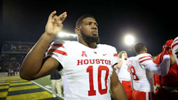 ANNAPOLIS, MD - OCTOBER 20: Ed Oliver #10 of the Houston Cougars looks on after the Houston Cougars defeated the Navy Midshipmen at Navy-Marines Memorial Stadium on October 20, 2018 in Annapolis, Maryland. (Photo by Will Newton/Getty Images)