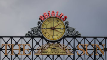 BALTIMORE, MD - AUGUST 12: A view of the top of the scoreboard during the ninth inning of the game between the Baltimore Orioles and the Boston Red Sox at Oriole Park at Camden Yards on August 12, 2018 in Baltimore, Maryland. (Photo by Scott Taetsch/Getty Images)