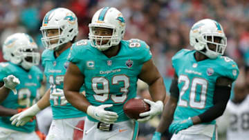LONDON, ENGLAND - OCTOBER 01: Ndamukong Suh of the Miami Dolphins during the NFL game between the Miami Dolphins and the New Orleans Saints at Wembley Stadium on October 1, 2017 in London, England. (Photo by Henry Browne/Getty Images)