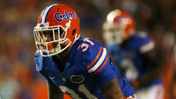 Apr 8, 2016; Gainesville, FL, USA; Florida Gators defensive back Jalen Tabor (31) looks on in the third quarter during the Orange and Blue game at Ben Hill Griffin Stadium. Blue won 38-6. Mandatory Credit: Logan Bowles-USA TODAY Sports