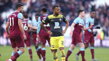 LONDON, ENGLAND - FEBRUARY 29: Ryan Bertrand of Southampton looks dejected following his sides defeat in the Premier League match between West Ham United and Southampton FC at London Stadium on February 29, 2020 in London, United Kingdom. (Photo by Stephen Pond/Getty Images)