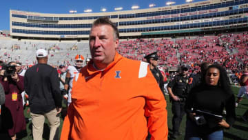 Illinois head coach Bret Bielema is shown after their game Saturday, October 1, 2022 at Camp Randall Stadium in Madison, Wis. Illinois beat Wisconsin 34-10.Uwgrid01 7
