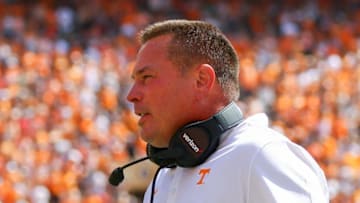 Sep 17, 2016; Knoxville, TN, USA; Tennessee Volunteers head coach Butch Jones during the first quarter against the Ohio Bobcats at Neyland Stadium. Mandatory Credit: Randy Sartin-USA TODAY Sports