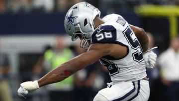 ARLINGTON, TEXAS - SEPTEMBER 22: Robert Quinn #58 of the Dallas Cowboys reacts during play against the Miami Dolphins at AT&T Stadium on September 22, 2019 in Arlington, Texas. (Photo by Ronald Martinez/Getty Images)