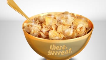 Kellogg’s Frosted Flakes®' Gold-Filled Cereal Bowl Engraved with the Playful Iteration of its tagline, "There. GRRREAT." photo provided by Kellogg's