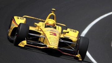INDIANAPOLIS, IN - MAY 27: Helio Castroneves of Brazil, driver of the #3 Pennzoil Team Penske Chevrolet (Photo by Chris Graythen/Getty Images)