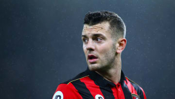 January 31st 2017, Vitality Stadium, Bournemouth, Dorset, England; EPL Premier league football, Bournemouth versus Crystal Palace; Jack Wilshere of Bournemouth prepares for a Bournemouth throw in (Photo by Mark Kerton/Action Plus via Getty Images)