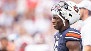 Auburn footballAUBURN, ALABAMA - SEPTEMBER 02: Linebacker Austin Keys #6 of the Auburn Tigers prior to their game against the Massachusetts Minutemen at Jordan-Hare Stadium on September 02, 2023 in Auburn, Alabama. (Photo by Michael Chang/Getty Images)