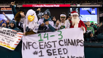 Philadelphia Eagles fans cheer. Mandatory Credit: Bill Streicher-USA TODAY Sports