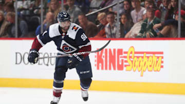 DENVER, COLORADO - OCTOBER 05: Nazem Kadri #91 of the Colorado Avalanche skates against the Minnesota Wild at Pepsi Center on October 05, 2019 in Denver, Colorado. (Photo by Michael Martin/NHLI via Getty Images)