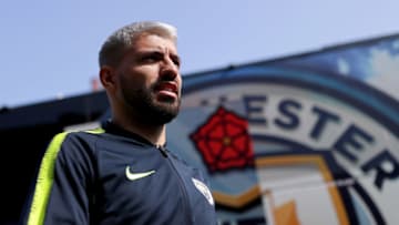 LONDON, ENGLAND - MARCH 30: Sergio Aguero of Manchester City arrives at the stadium prior to the Premier League match between Fulham FC and Manchester City at Craven Cottage on March 30, 2019 in London, United Kingdom. (Photo by Richard Heathcote/Getty Images)