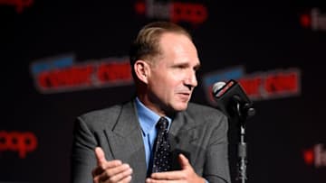NEW YORK, NEW YORK - OCTOBER 03: Ralph Fiennes speaks onstage during "The King's Man" at New York Comic Con at The Jacob K. Javits Convention Center on October 03, 2019 in New York City. (Photo by Ilya S. Savenok/Getty Images for Twentieth Century Fox )