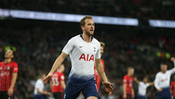 LONDON, ENGLAND - DECEMBER 05: Tottenham Hotspur's Harry Kane celebrates scoring his side's first goal during the Premier League match between Tottenham Hotspur and Southampton FC at Tottenham Hotspur Stadium on December 5, 2018 in London, United Kingdom. (Photo by Rob Newell - CameraSport via Getty Images)