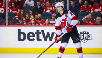 New Jersey Devils defenseman Damon Severson (28): Sergei Belski-USA TODAY Sports