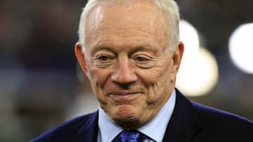 Nov 8, 2015; Arlington, TX, USA; Dallas Cowboys owner Jerry Jones on the sidelines prior to a game against the Philadelphia Eagles at AT&T Stadium. Eagles won 33-27 in overtime. Mandatory Credit: Ray Carlin-USA TODAY Sports