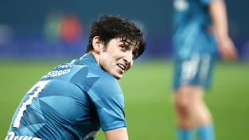 Sardar Azmoun of Zenit . (Photo by Sergei Mikhailichenko/SOPA Images/LightRocket via Getty Images)
