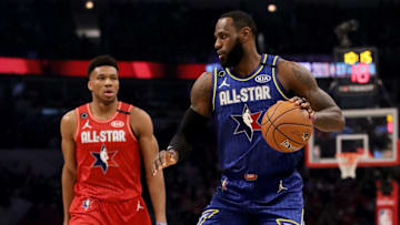 LeBron y Giannis en el Juego de Estrellas 2020