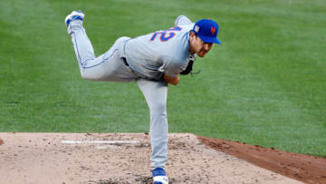 NEW YORK, NEW YORK - AUGUST 30: Seth Lugo #67 of the New York Mets in action against the New York Yankees at Yankee Stadium on August 30, 2020 in New York City. The Yankees defeated the Mets 5-2. All players are wearing #42 in honor of Jackie Robinson Day. The day honoring Jackie Robinson, traditionally held on April 15, was rescheduled due to the COVID-19 pandemic. (Photo by Jim McIsaac/Getty Images)