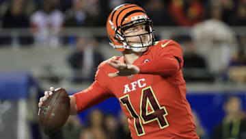 ORLANDO, FL - JANUARY 29: Andy Dalton of the AFC looks to pass in the first half against the NFC during the NFL Pro Bowl at the Orlando Citrus Bowl on January 29, 2017 in Orlando, Florida. (Photo by Sam Greenwood/Getty Images)