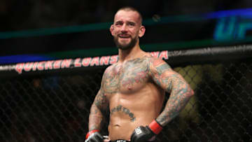 CLEVELAND, OH - SEPTEMBER 10: CM Punk reacts to his loss to Mickey Gall during the UFC 203 event at Quicken Loans Arena on September 10, 2016 in Cleveland, Ohio. (Photo by Rey Del Rio/Getty Images)