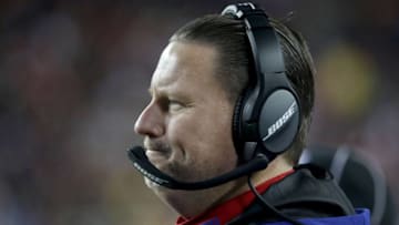 LANDOVER, MD - NOVEMBER 23: Head coach Ben McAdoo of the New York Giants looks on against the Washington Redskins at FedExField on November 23, 2017 in Landover, Maryland. (Photo by Rob Carr/Getty Images)